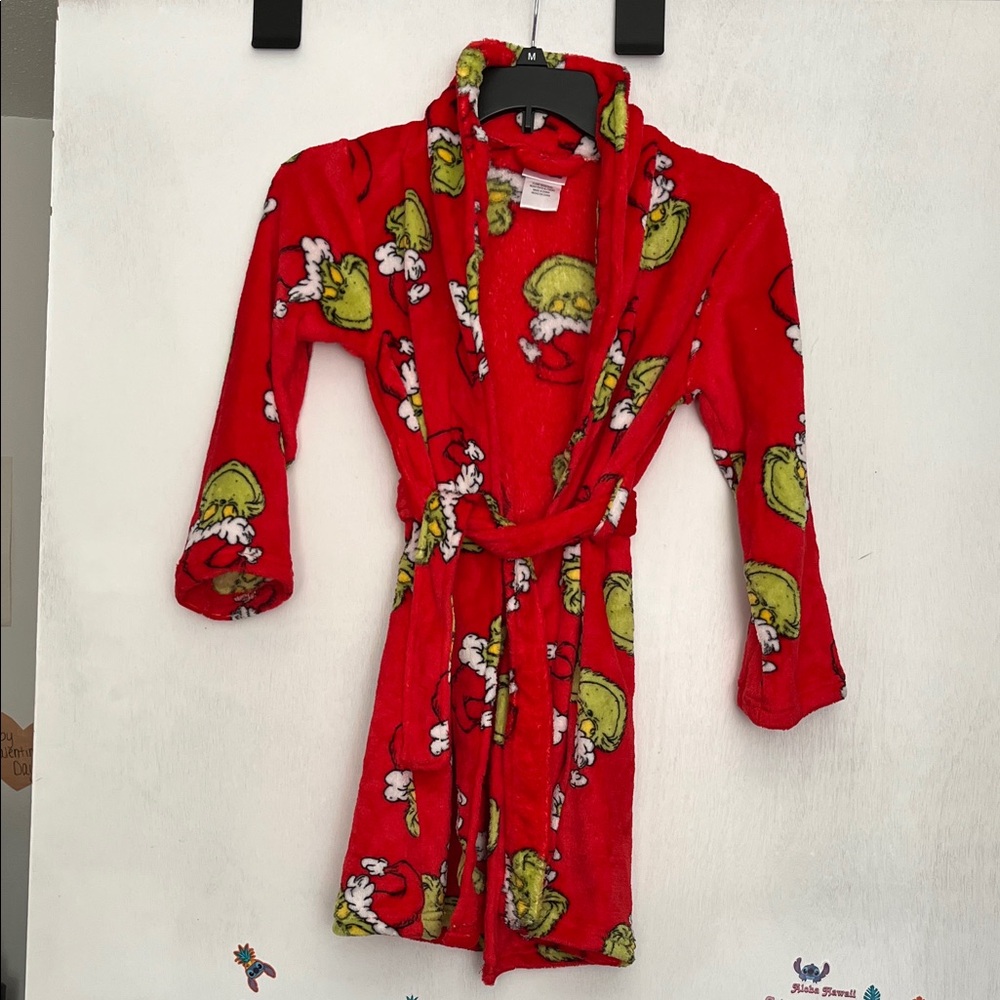 Kids Red Grinch Pajama Robe
